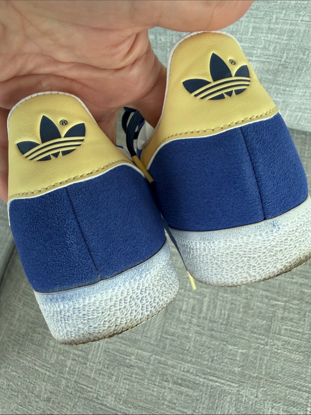 Adidas Gazelle Suede Sneakers in Royal Bright Blue & Yellow Women's 8 1/2 - Picture 6 of 10